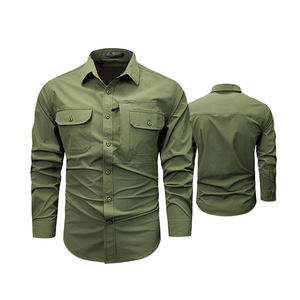 Chemise tactique à séchage rapide pour homme, en tissu ripstop respirant et extensible, manches longues, pour la randonnée, l'escalade, la chasse, chemise formelle ou décontractée - Product Image 1