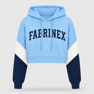Haut de jogging décontracté pour femme avec logo personnalisé, coupe courte, fermeture éclair et capuche - Product Image 3