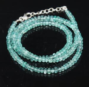 Collier de perles d'apatite bleu ciel de qualité supérieure, forme ronde, 3,5-5 mm, 15 pouces, bijoux en pierres précieuses - Product Image 3