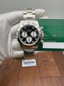 Reloj Automático Cronógrafo Mecánico de Alta Calidad Estilo Hip Hop, Esfera Negra con Marcadores de Diamantes, Bisel con Tacómetro de Cerámica, Movimiento ETA - Product Image 3