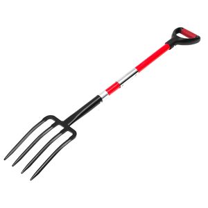 Forca da Giardinaggio a 4 Denti Rinforzata con Manico in Fibra di Vetro, Forca da Giardinaggio 45 cm con Impugnatura a Y in Acciaio Forgiato per Scavare nel Giardino - Product Image 5