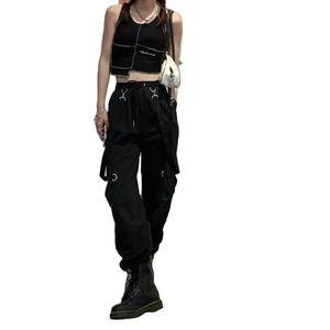 Pantalones Cargo para correr para mujer, transpirables, antiarrugas, impermeables, con bolsillo de gran tamaño, elásticos, bajos para salidas de verano, informales para adolescentes - Product Image 2