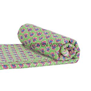 Hand Block Printed 100% Cotton Running Fabric <b>for</b> Dress Clothing Wholesaler by the Yard at Factory Rate Floral Printed - Product Image 2