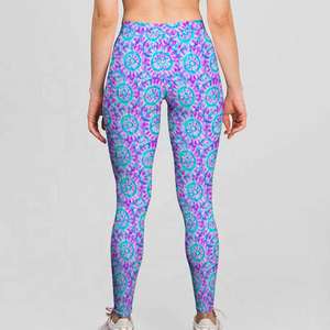 Women's High Waist Full Length Plaid Pattern <b>Seamless</b> <b>Leggings</b> Four-Way Stretch Quick Dry Anti-Bacterial Anti-Odor Custom Logo - Product Image 2