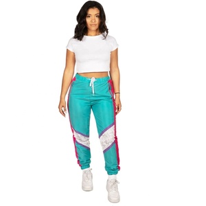 Women's Retro Color Block Side Zipper Stripe With Back Pocket Pants Nylon Fabric with Zipper Detail Men's Pants & <b>Trousers</b> - Product Image 1