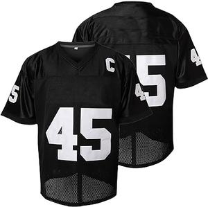 Maillot de football vintage oversize unisexe personnalisé style streetwear, coupe carrée en mesh, ensemble de maillots de football américain entièrement sublimé - Product Image 6