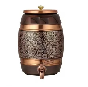Luxury <b>Copper</b> Water Dispenser Drinking Water Storage Container with Tap Suitable for Dining <b>Table</b> Kitchen and Hospitality - Product Image 3