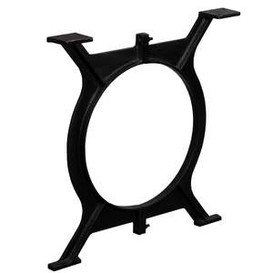 Set di 2 gambe per tavolo da pranzo in ghisa massiccia nera, di media resistenza - Product Image 4