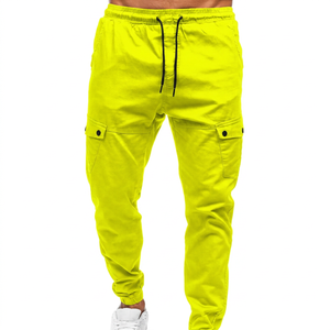 Pantalon décontracté pour homme en polyester/coton, coupe droite, léger, taille haute élastique, ample, grande taille - Product Image 4