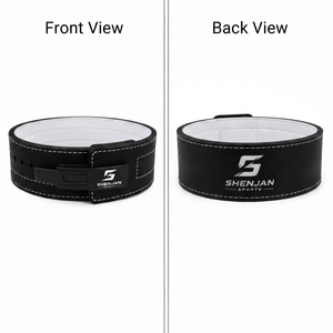 Ceinture de musculation réglable respirante, imperméable, antidérapante, avec boucle en acier, confortable, durable, en cuir de vachette, unisexe - Product Image 2