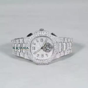 Best Quality Moissanite Diamond <b>Watch</b> Luxury Style Jewelry with Durable Quartz Movement for <b>Men</b> Available At Best Price - Product Image 4