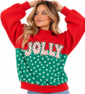 Custom <b>Women's</b> <b>Christmas</b> Mock Neck <b>Sweatshirt</b> Dress Oversized Holiday Pullover with Polka Dot Bottom and logo Cozy Winter Casual - Product Image 4