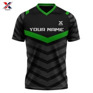 Ensemble de maillots de football respirants à manches courtes 100% polyester avec nom d'équipe et nom de joueur personnalisés, service OEM - Product Image 1