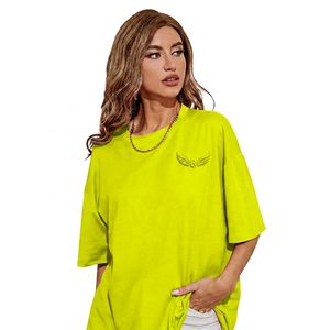 T-shirt rouge surdimensionné à manches courtes avec logo brodé en forme d'aile, col rond, décontracté, en jersey de coton pour homme - Product Image 4