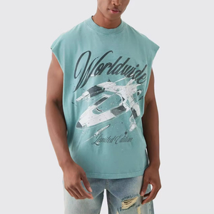 T-shirt sans manches sport élégant pour homme en polyester/coton, séchage rapide et respirant, vêtements de sport d'été pour homme - Product Image 1