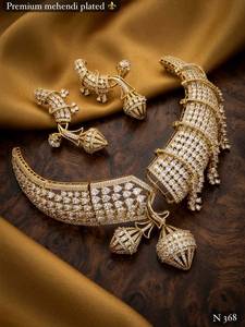 New Ad High Quality IGI Certified Stainless Steel <b>Gold</b> Plated Flower Design Wedding <b>Jewelry</b> Women's Classic Style Necklace <b>Set</b> - Product Image 2