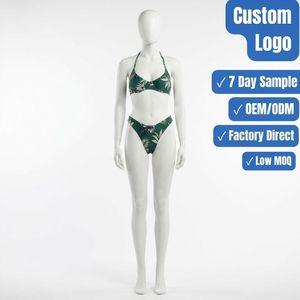Bikinis et vêtements de plage pour femmes, ensemble de bikini sublimé personnalisé, soutien-gorge à cordon ajustable, ensemble de bikini 2 pièces uni, dernier design - Product Image 1