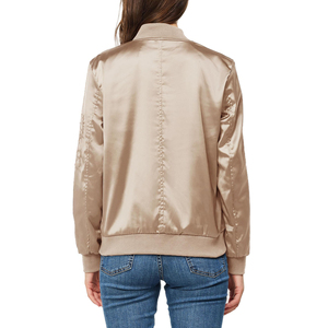 <b>Womens</b> Casual Bomber <b>Jacket</b> Trendy <b>Lightweight</b> Outerwear with Ribbed Collar for Comfortable Daily Styling - Product Image 2