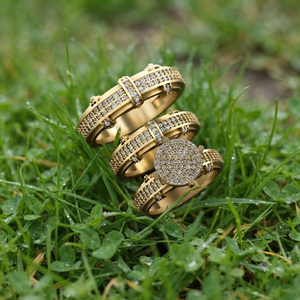 Unisex 925 Silver Gold Plating Fine <b>Rings</b> Lab Grown Diamond Custom 3 <b>Ring</b> <b>Couple</b> Set with Unique Trendy Wedding Engagement Gifts - Product Image 3