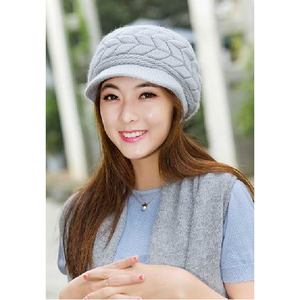 Gorro de invierno cálido para mujer con visera, gorra de punto chevron estilo Newsboy con ala, gorro suave y holgado tipo Cabbie, gorro térmico para esquí al aire libre - Product Image 6