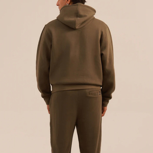 Sudadera con Capucha para Hombre, Color Verde Oliva, Poliéster/Algodón, Felpa, Corte Regular, Color Sólido, Invierno, Ecológica, Transpirable - Product Image 2