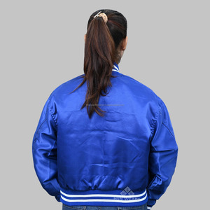 Chaquetas de satén de béisbol al por mayor personalizadas unisex para hombres y mujeres con cuello levantado y diseño a prueba de viento para la temporada de invierno MOQ bajo - Product Image 2