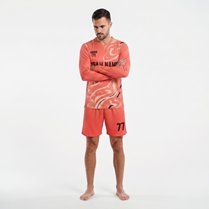 Ensemble de maillots de football à manches longues pour fabricant, col en V, design sublimé personnalisé, nom de l'équipe, coupe athlétique, vente en gros - Product Image 4