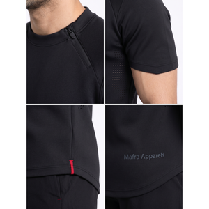 เสื้อยืดเทคแวร์ผู้ชาย 280GSM ผ้าบอนด์สเปเซอร์แบบมินิมอล สำหรับออกกำลังกายหรือดำน้ำ พร้อมบริการผลิตโลโก้ตามสั่ง รับผลิตแบบ OEM ปรับแต่งได้ - Product Image 4