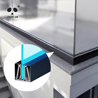 Chuanlan Durable En Aluminium Verre U Canal 10-12mm Verre LED Slot Design Minimaliste pour Usage Extérieur Escaliers Balcons Fabriqués