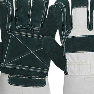 Guantes de Trabajo de Cuero Vacuno PPE con Doble Refuerzo en la Palma y Puño de Seguridad Reforzado con Goma, Guantes de Seguridad de Alta Resistencia - Product Image 6