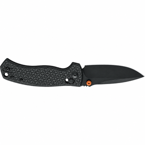 Navajas Plegables Negras con Mango Texturizado Tipo Pebble, Punta con Detalle Naranja y Orificio para Cordón para Actividades al Aire Libre - Product Image 6