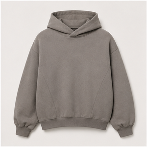 Sweat à capuche homme gris chaud personnalisable, coupe décontractée, sans cordon de serrage, devant uni, en molleton brossé mélange modal MHOOD-0036 - Product Image 1