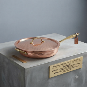 Sartén de Cobre Martillado Hecha a Mano con Mango de Latón, Utensilio de Cocina, Fabricante y Proveedor OEM ODM - Product Image 6