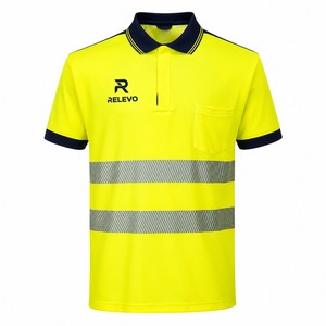 Camiseta polo reflectante de alta visibilidad, ropa de trabajo de seguridad, polo amarillo fluorescente de manga corta - Product Image 5