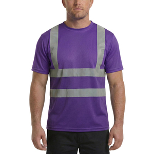 Camiseta de Seguridad de Trabajo de Manga Corta, Transpirable, Reflectante, con Cuello Redondo, para Verano - Product Image 3