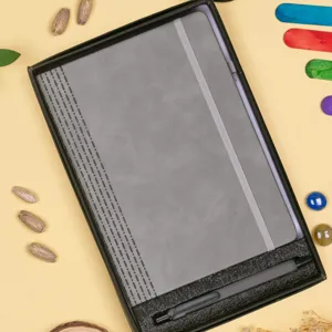 Business Planner A5 Size PU Leather Elastic Band Integrated <b>Pen</b> Holder <b>Refillable</b> Inner Pages for Productivity Loose-leaf - Product Image 3