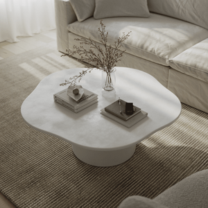 Mesa de Centro Vandana Astra Vertex de Microconcreto Blanco Irregular para Decoración Moderna - Product Image 3