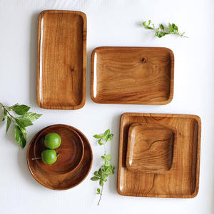 Platos Redondos Clásicos Hechos a Mano con Madera de Mango, Bandejas Resistentes y Ecológicas para Servir en Bodas, para Cena, Almuerzo y Desayuno - Product Image 4