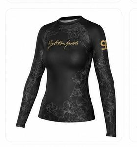 Custom Women's Front Logo Full <b>Sleeve</b> Compression Rash Guard <b>Black</b> Quick Dry 220g Digital Print Polyester Spandex Sports <b>Top</b> - Product Image 3