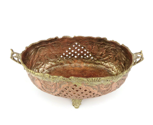 Handmade Brass Tabletop Vase With Dragon Motif And Lattice Design Traditional <b>Decorative</b> Floral Display Bowl chased <b>bird</b> motif - Product Image 2