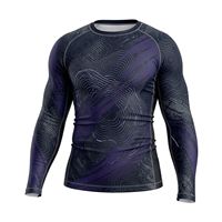 Rashguard personnalisé à manches longues extensible 240 GSM pour les marques de MMA et les académies d'arts martiaux – Vente en gros aux États-Unis