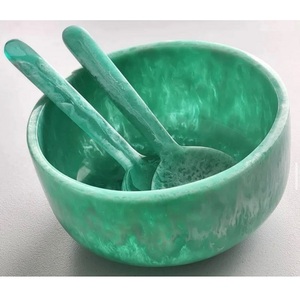 Vente en gros de bols à pieds en résine jaune durable, de forme ronde, de style artistique, pour dattes, au design moderne, pour le service alimentaire, vaisselle - Product Image 5