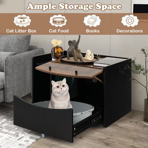 <b>Cat</b> <b>Litter</b> Box Accessory with Pull-Out Drawer Enclosure - Product Image 5