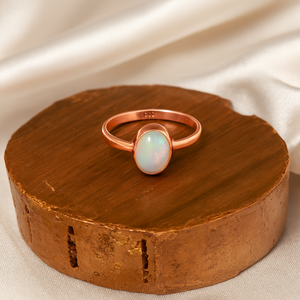 Natural Ethiopian <b>Opal</b> Ring925 Sterling Silver Rose Gold Yellow Gold Plated Oval Cabochon Gemstone Stackable <b>Ring</b> Christmas Gift - Product Image 3