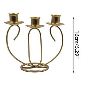 Portavelas de diseño atractivo, candelabros de Metal de Color dorado con tres cabezas, diseño elegante, decoración del hogar, candelabros cónicos - Product Image 2