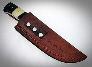 Cuchillo de Camping de Acero de Damasco de Grado Industrial Hecho a Mano con Mango de Cuerno de Toro, Dureza HRC60-65 - Product Image 2