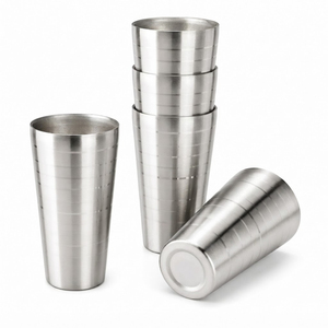 Vasos de Acero Inoxidable de Alta Resistencia al por Mayor, Vasos de Agua de Metal Irrompibles de Grado Alimenticio, Vasos Reutilizables Plateados - Product Image 3