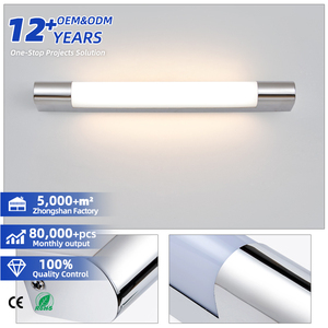 Appliques murales LED 8W pour intérieur, chrome poli, IP44, luminaires de salle de bain pour miroir, éclairage mural élégant et étanche - Product Image 1