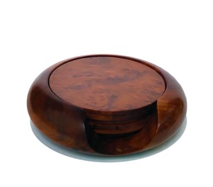Juego de Posavasos de Madera de Nogal Clásico Premium para Tazas de Café, Vasos de Agua, Decoración de Mesa, Color Natural de la India, Tamaño Personalizado - Product Image 4
