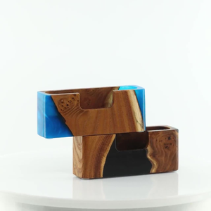 Epoxy Resin And Wood Business <b>Card</b> Stand Office Desk Organizer Business Display Holder Clipboard Style Portable Office Used - Product Image 4